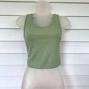 3 for $30 Women’s Olive Green NWT Half  Ribbed Crop Tank Top size XL